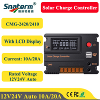 MPPT/ PWM Solar Controller 20A 10A 12Vdc 24Vdc Solar Panel Battery Regulator Charge Controller USB 5V  Temperature Compensation