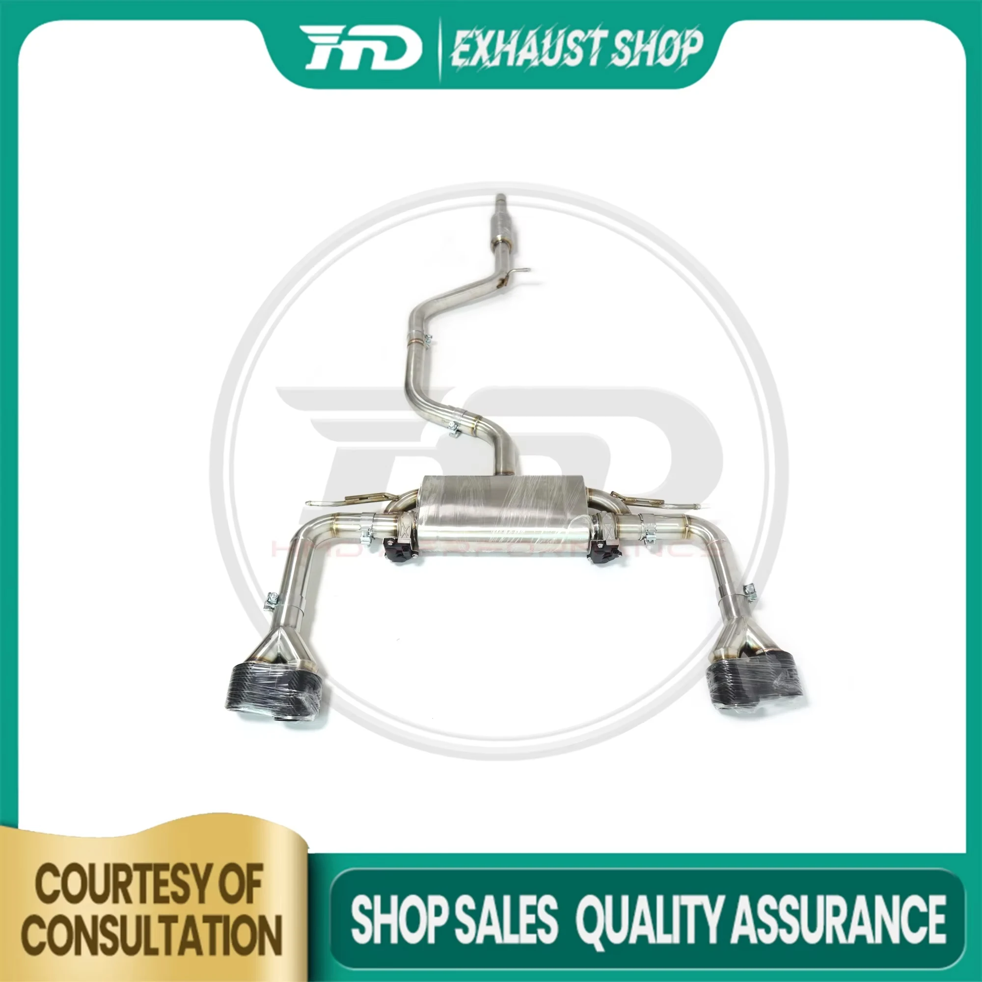 

High Quality Catback For Audi A3 Stainless Steel Electronic Valve Non-destructive Installation Exhaust System Muffler Tips HMD