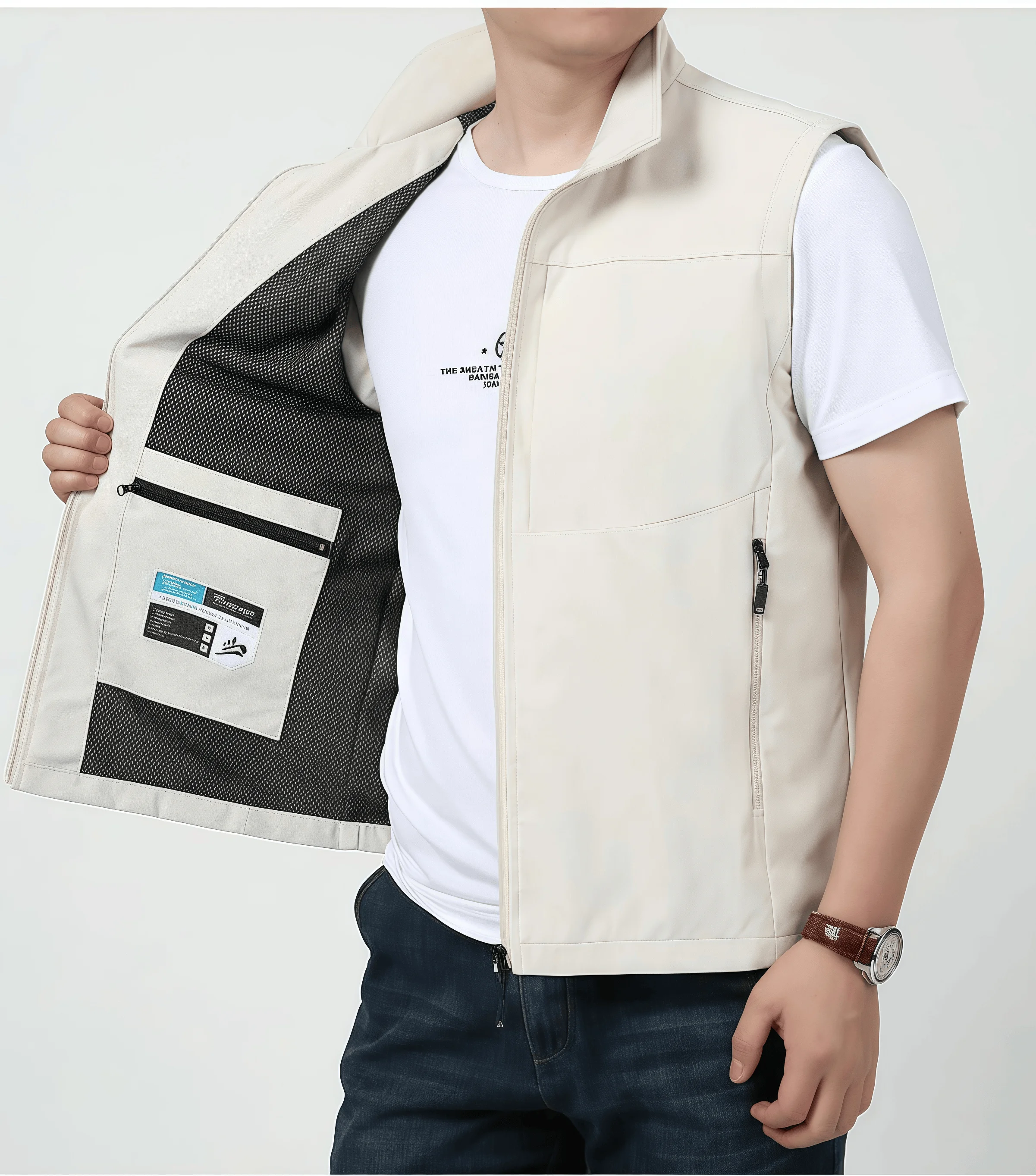 2026 Causal Hiking Fishing Vest Men Waterproof Windproof Sleeveless Running Jacket Motorcycle Outdoor  Biker Vest Men Clothing