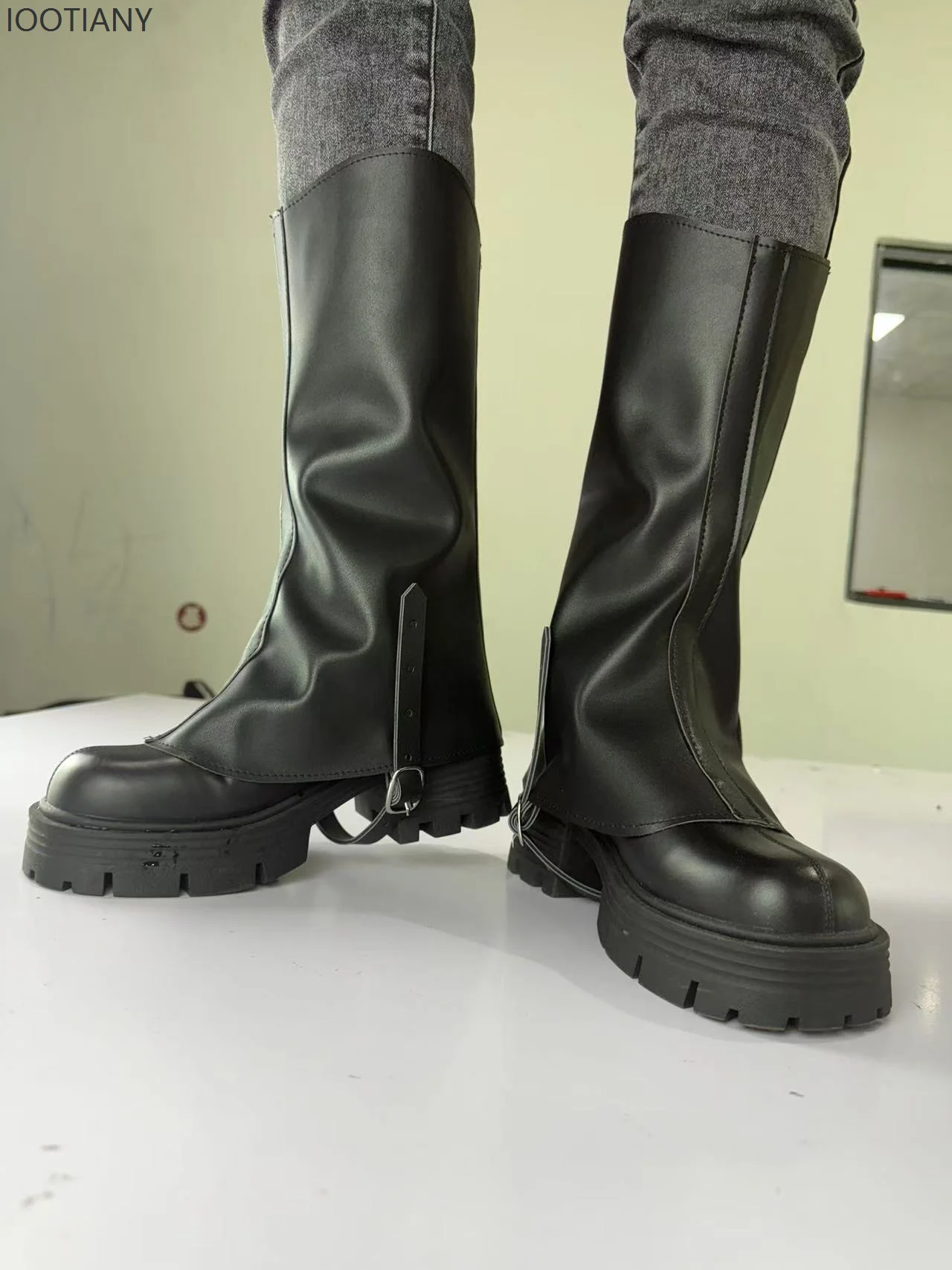 Halloween Middeleeuwse Renaissance Viking Piratenlaarzen Zwarte Hoge Overschoenen Piraat Laarzen Covers Soldaat Laarzen Overschoenen Nieuw