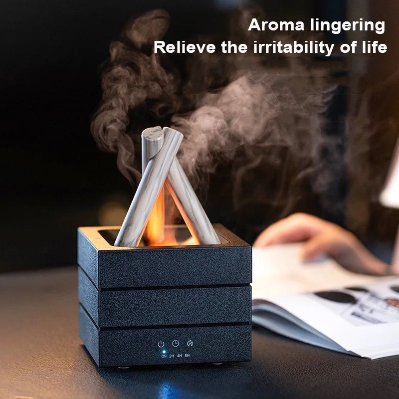 محاكاة لهب النار المرطب الثقيلة حجم الضباب سطح المكتب المنزلي في الغلاف الجوي الملون آلة الروائح الزيتية العطرية