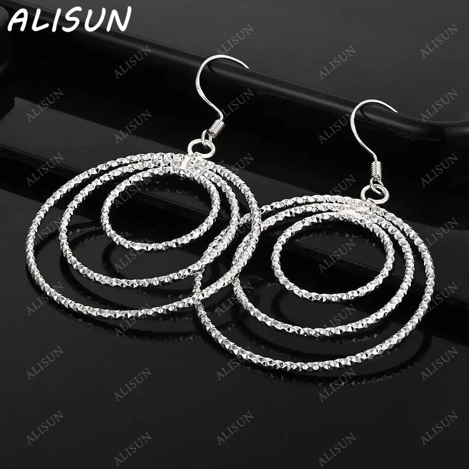 

ALISUN 925 Sterling Silver Triple Circle Earrings Drop Earrings For Women Creativity Gifts Street All-match Party And Daily Wear