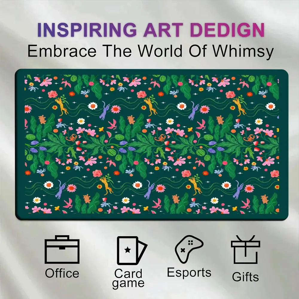 Large Green Print mouse pad Retro Persian style desk mat high-quality computer desktop decoration Keyboard PC Office accessories