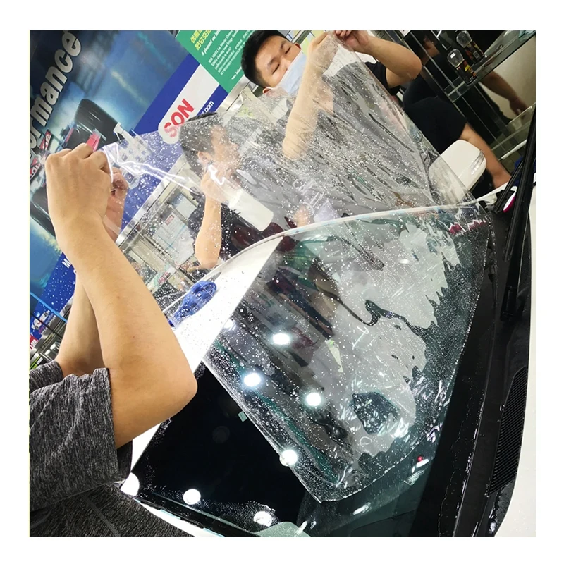 Custom 7.5 Mil High Hydrophobic TPU Windshield Film TPU PPF Car Front Glass Window Safety Film Windshield Protection Film