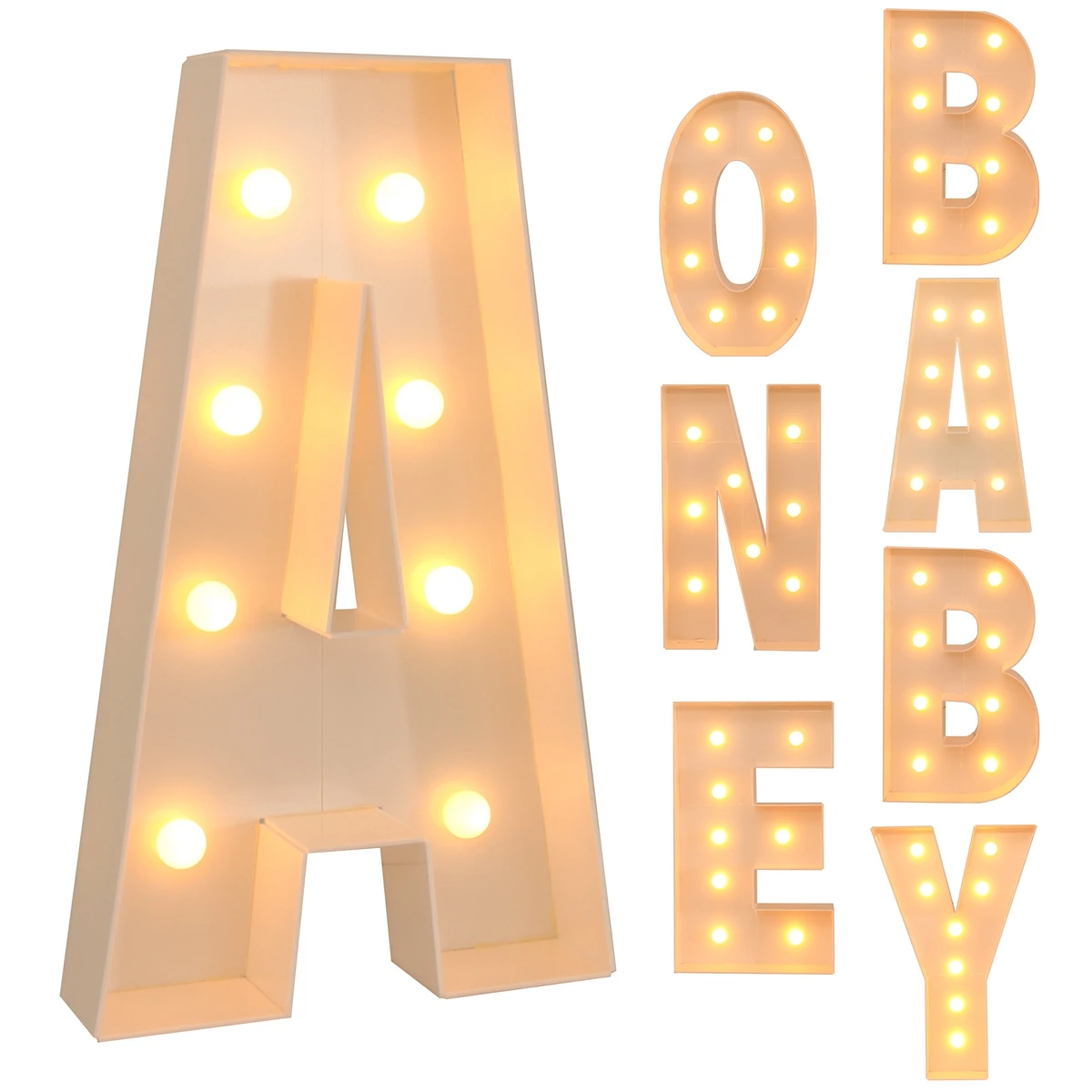 91,5 cm Warm Light Up Giant Letter Led Light Frame Box Ballonvuldoos met 10 lampen Verjaardag Bruiloft Kerst Decor Babyshower