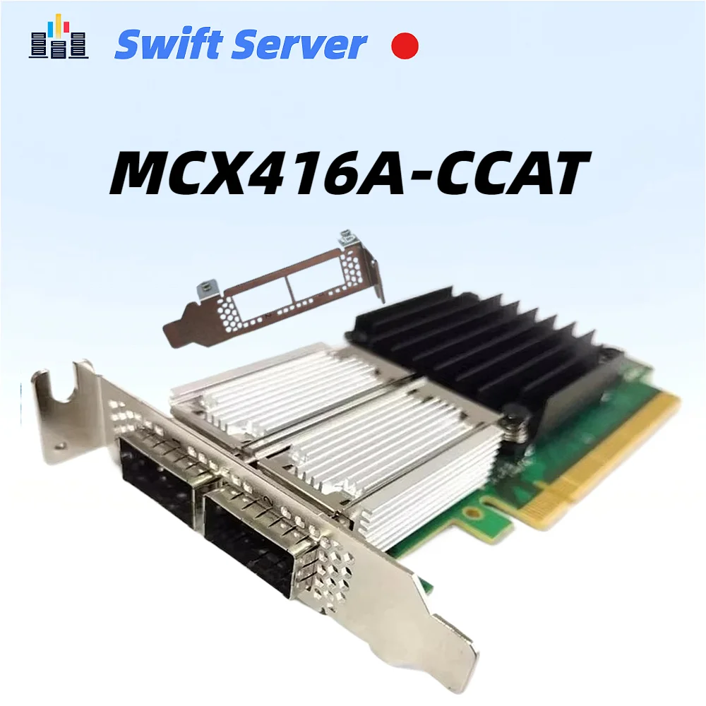 MCX416A-CCAT ConnectX-4 EN Dual Port 100 Gigabit QSFP28 PCI-E3x16 Ethernet Adapter Card