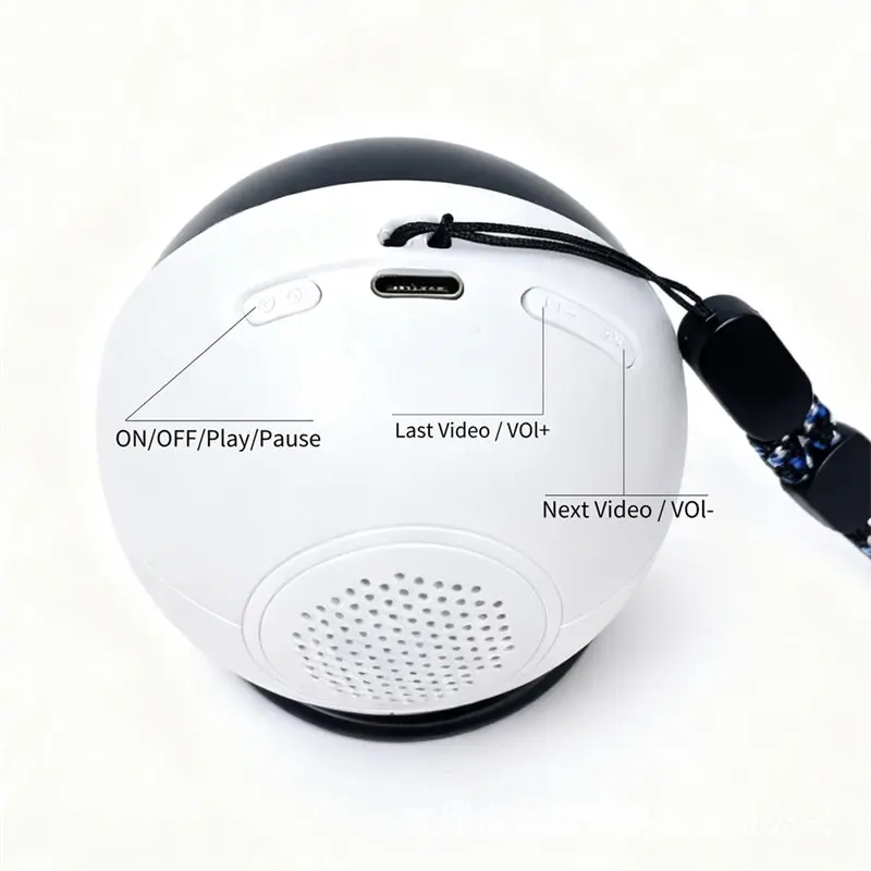 BAAJ-Crystal Spherical 2.76 Inch 3D Glass Ball Lamp Pixel Display Screen 4GB HD Video Player LED Night Light Desktop Decor