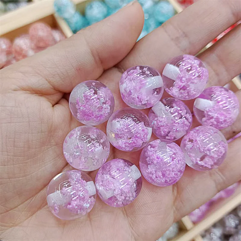 Summer style 50pcs/lot 16mm Luminous effect geometry rounds shape resin straight hole beads diy jewelry garment accessory