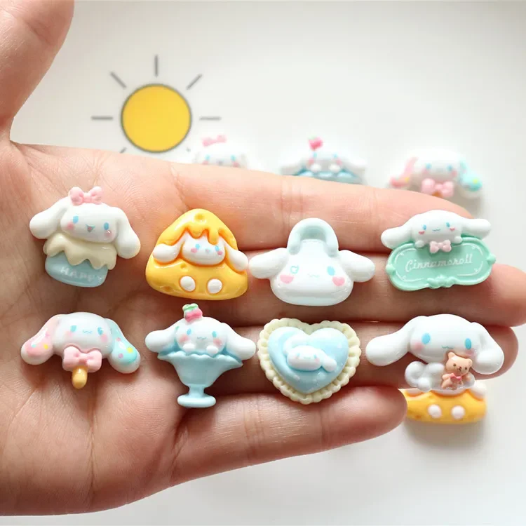 5ks miniso řada sanrio cinnamoroll kreslený pryskyřice flatback mugle DIY řemesel materiálů šperků vytváření okouzluje