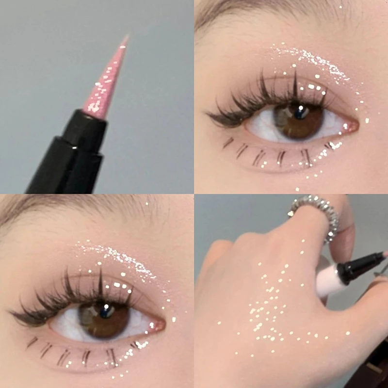 Langlebiger, flüssiger Eyeliner mit Hervorhebung, natürlicher Perlglanz-Lidschattenstift, Eyeliner-Textmarker, Augen-Make-up-Kosmetik