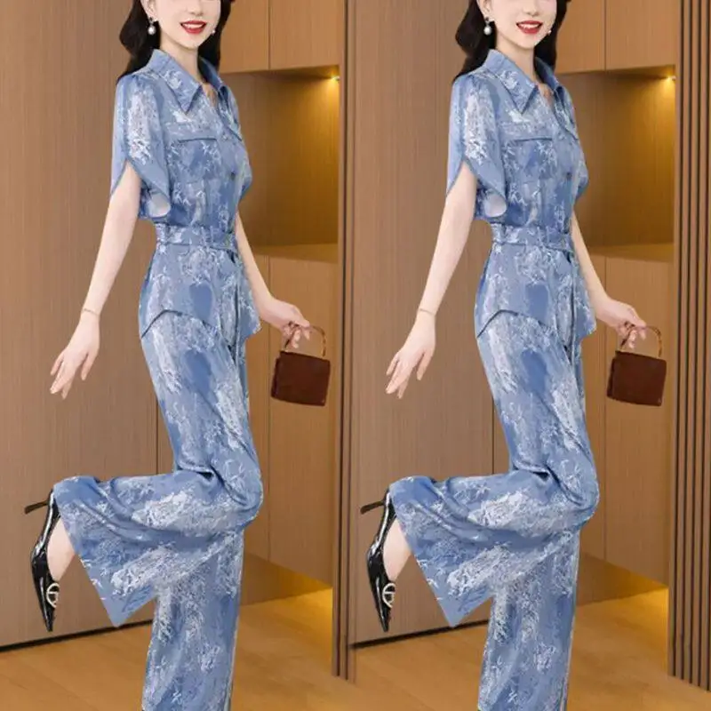 

Fashion Women's Suit New Korean Style Western-style Top Casual Temperament High-end Pants Two-piece Set