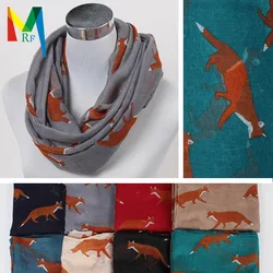 Cross-Border Hot Sale Fox Scarf Women's Animal Print Fashion Decorative Cotton and Linen Scarf Foreign Trade Wholesale