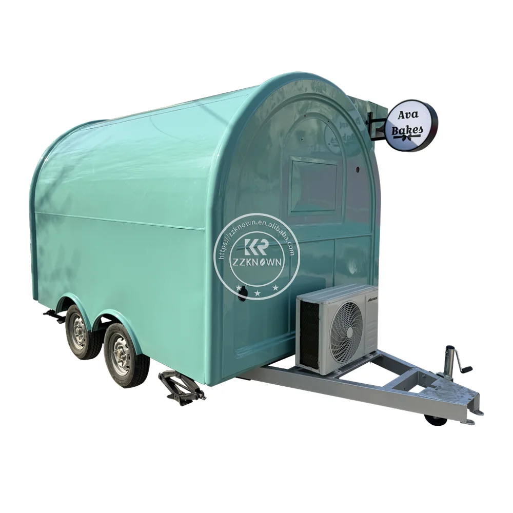 مقطورة طعام الشارع مع معدات مطبخ كاملة، كشك القهوة المحمول، الوجبات الخفيفة، عربة البيتزا، مقطورة شاحنة الغذاء