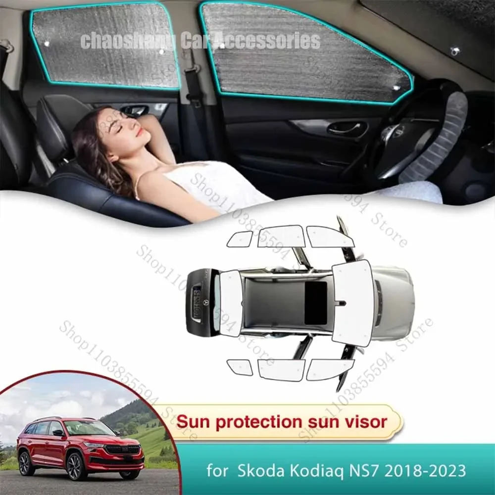 

Car Sun Shade for Skoda Kodiaq NS7 2018 2019 2020 2021 2022 2023 Sunshade Windshield Side Window Privacy Shading Parts Anti-UV