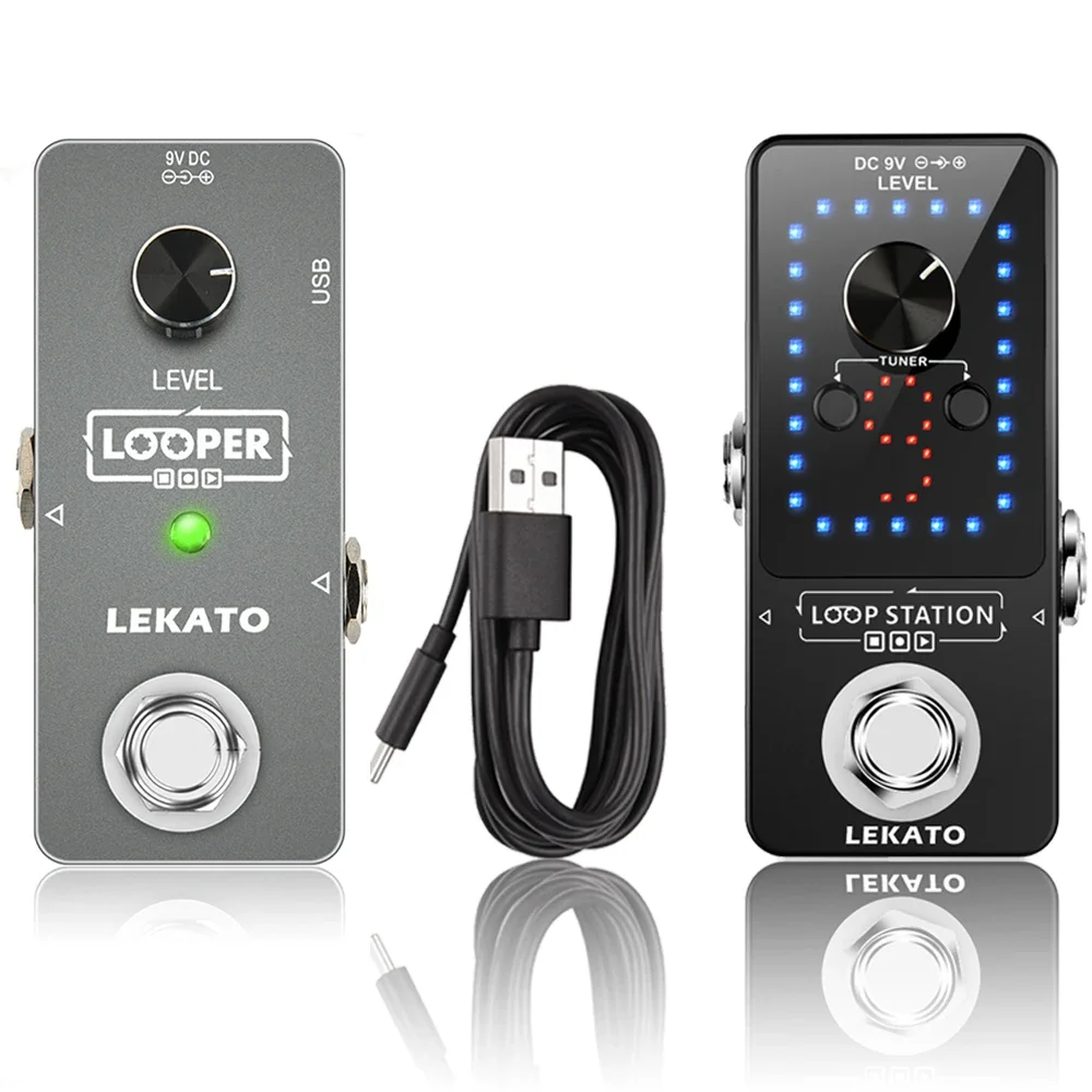 

Lekato Compact Loop Station: 40 Min Rec, 9 Loops W/overdub & Tuner - Guitar Looper Pedal for Travel, Practice, Live Sets