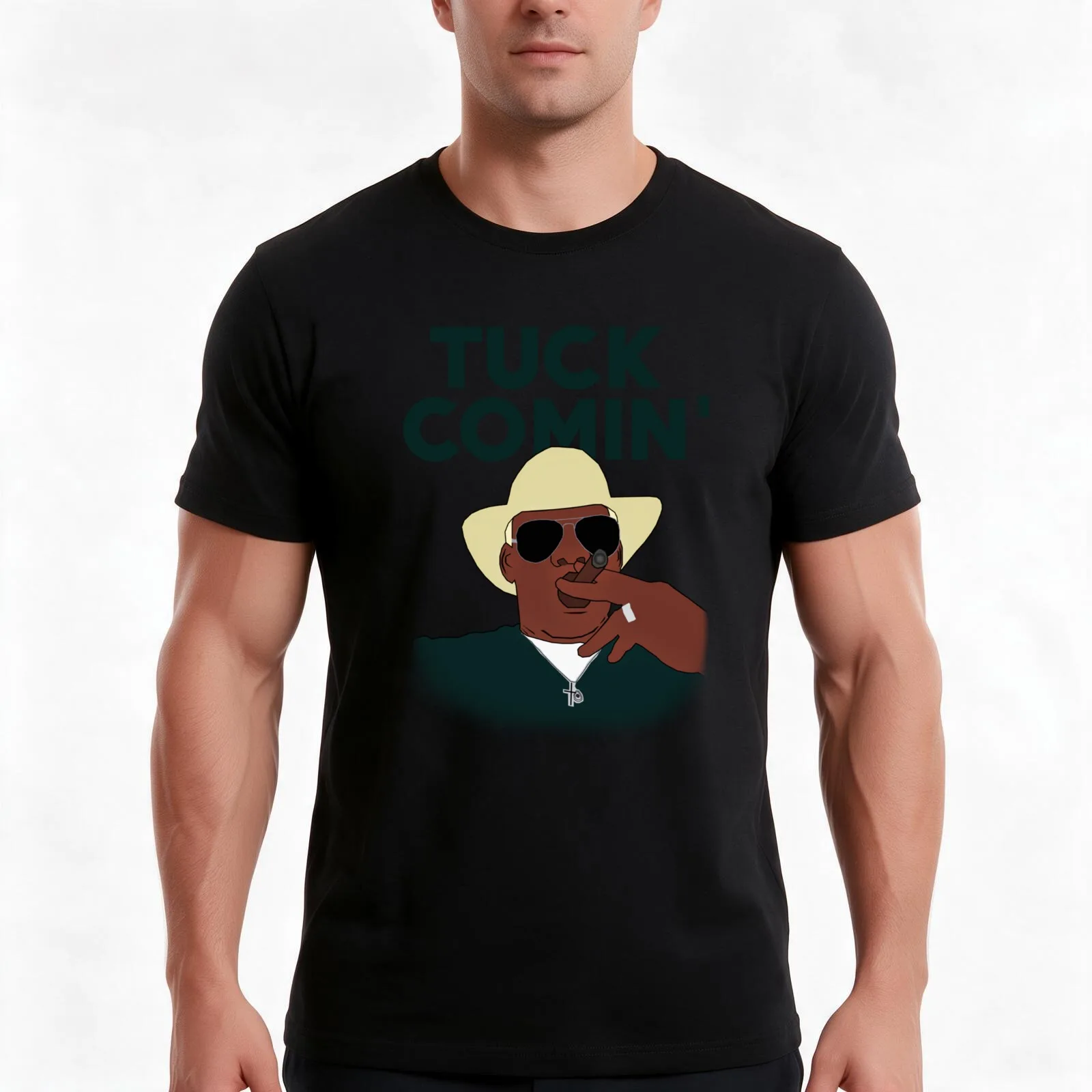 Tuck Comin T-Shirt, Summer Casual Cotton Tee, Oversized Streetwear Tops, Vintage Graphic Print, Loose Fit Short Sleeve