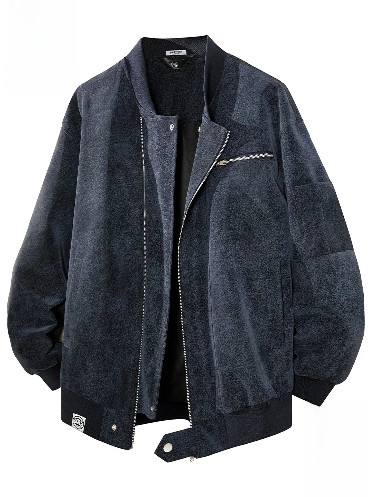 

PaulFrank Loose Fit Street Sle Leather Jaet Men's Autumn Stand Collar Casual Coat Big Mouth Monkey Faion Outerwear