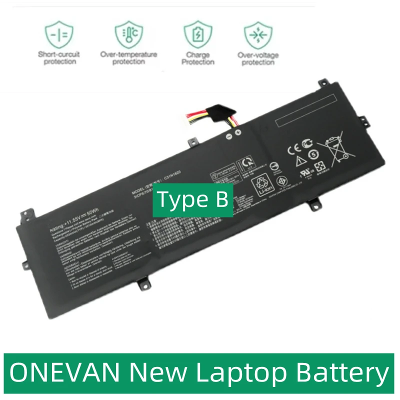 ONEVAN 새로운 C31N1620 Asus ZenBook UX430 UX430UQ UX430UQ-GV015T 프로 PU404 PU404UF C31N1620 11.55V 50WH