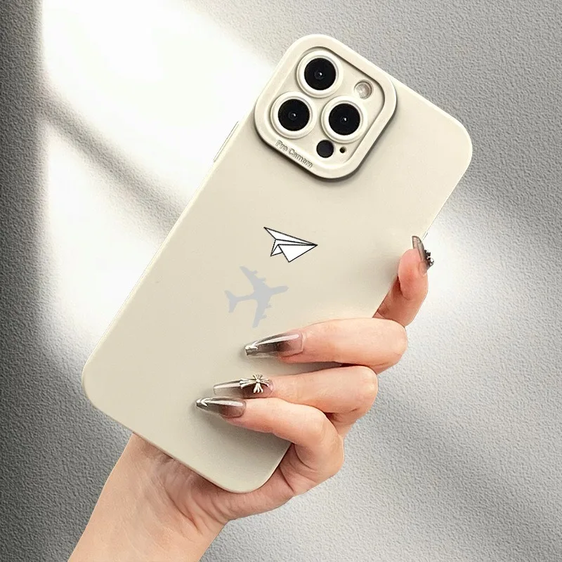 قطعة واحدة من حافظة الهاتف الورقية المطبوعة على شكل طائرة، مناسبة لهواتف iPhone 17، 16، 15، Plus، Pro، Max - يمكن استخدامها كما