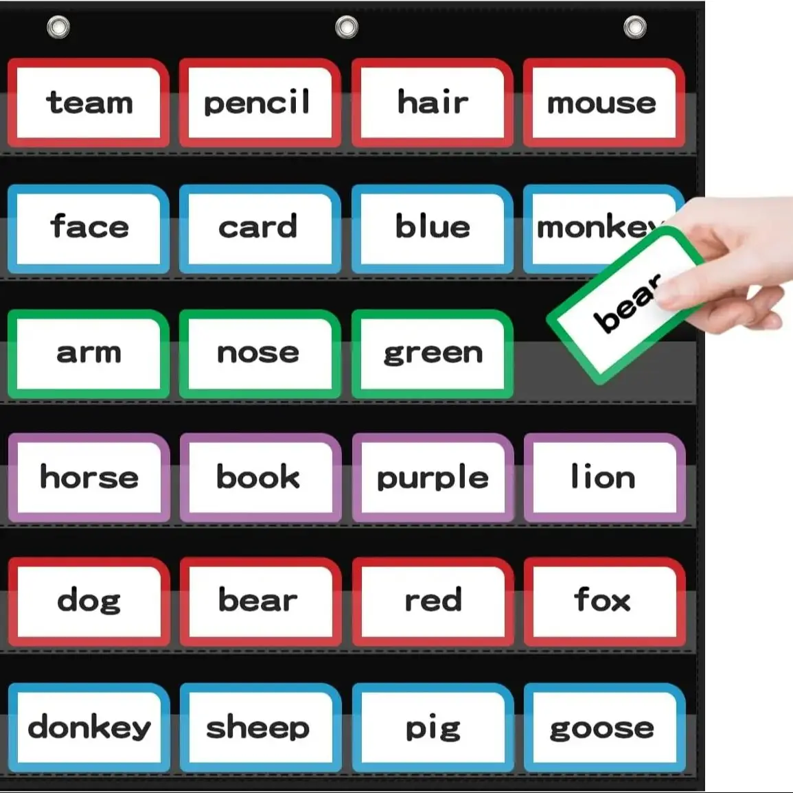 Standard Pocket Chart for Classroom Teaching Wall 6-Pocket Educational Supplies for Homeschool And School Use
