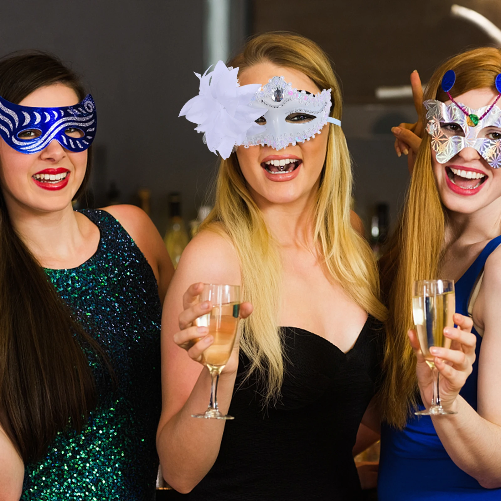 

2pcs Lily Masks Adjustable Comfort Band Luxury Shimmer Masquerade Balls Wedding Parties Decorative Accessories