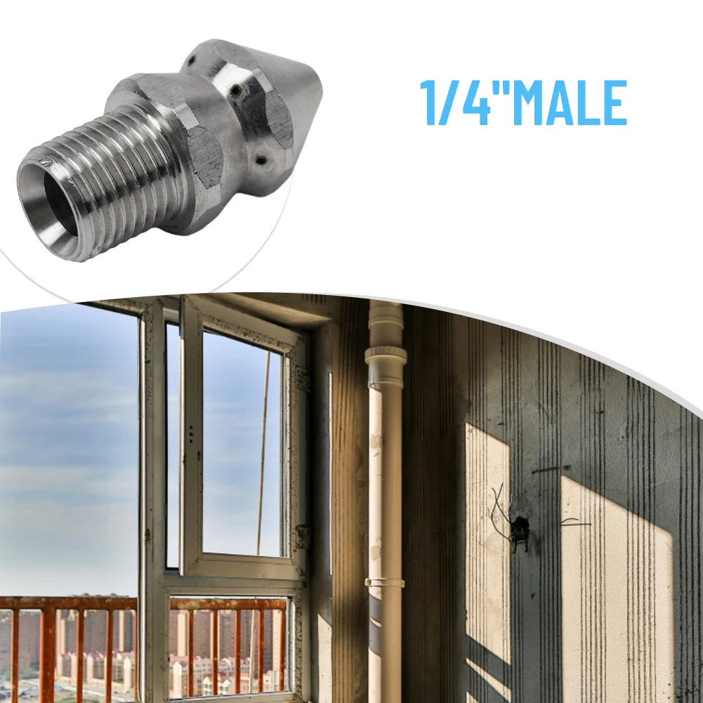 

Форсунка для прочистки труб из нержавеющей стали, 250 бар, 4/5/7 струй, аксессуары для прочистки канализации, высокого давления, снаружи резьба, сменные запчасти, комплект