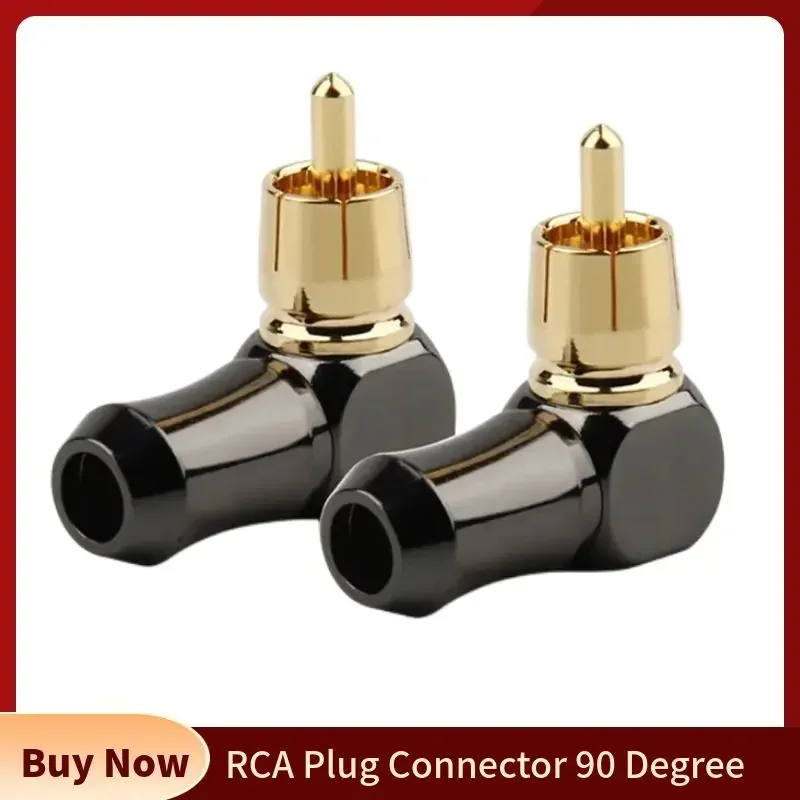 RCA Connector Male L Type 90 Degree Right Angle Elbow RCA Plug Speaker Terminal Audio Conector For Soldering Video Cable