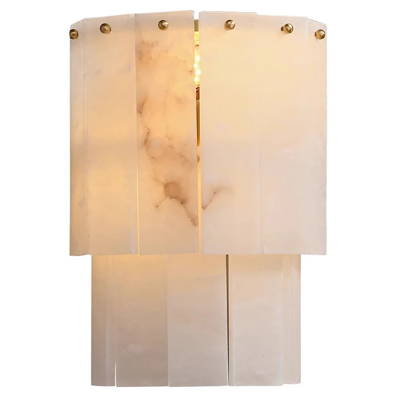 

Light luxury marble wall lamp all copper post-modern simple living room bedroom bedside lamp corridor aisle lamp