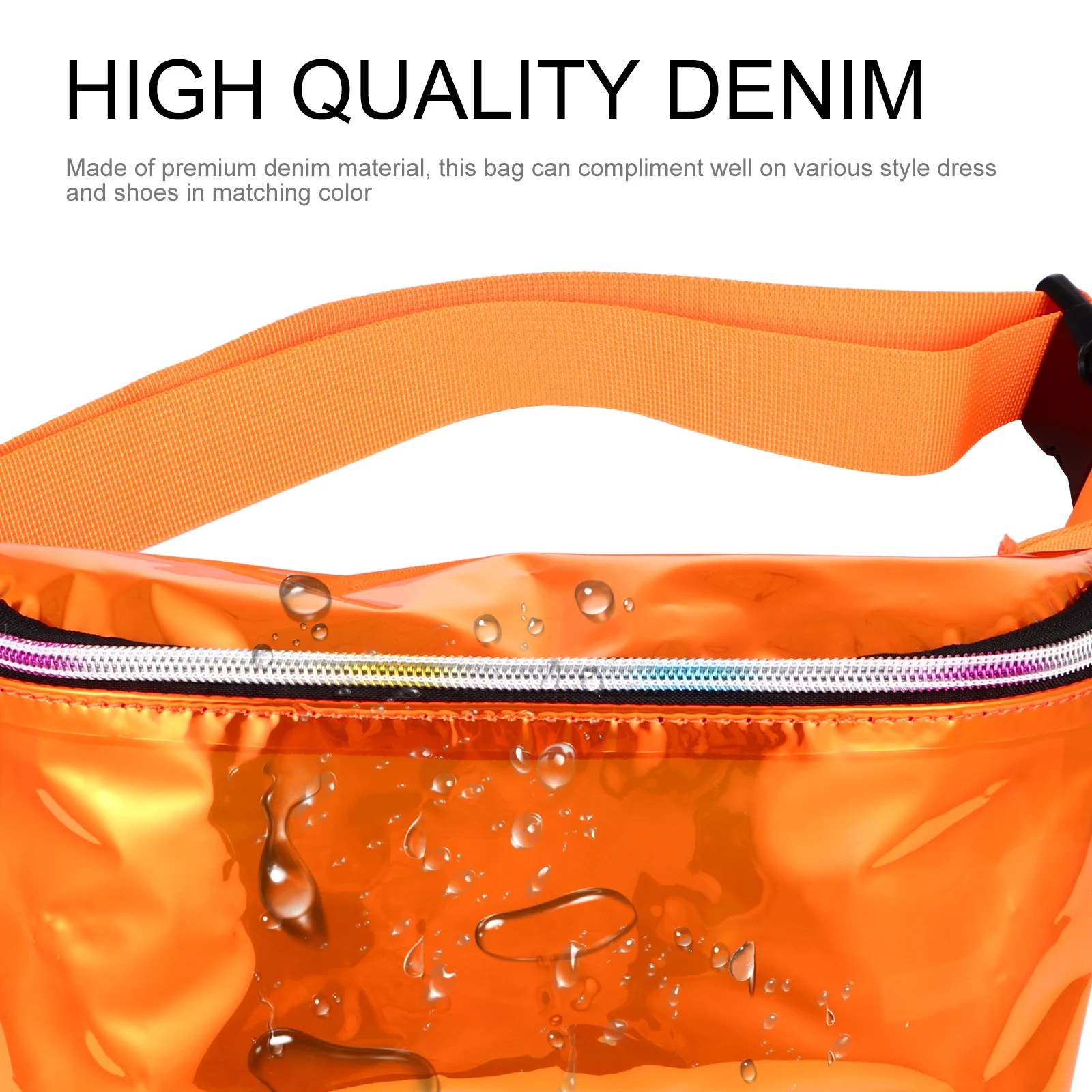 

1Pcs PVC Laser Transparent Chest Bag Fashion Crossbody Waist Fanny Pack Women Clear Sling Bag Waterproof Scratch Resistant