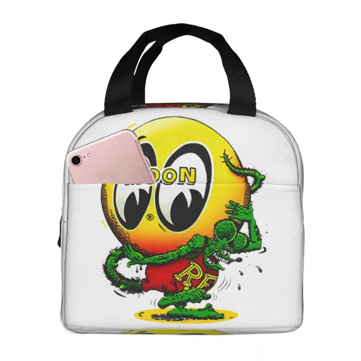 JDM Moon Eyess Motorcycle Racing Portable Lunch Box for Women Multifunction Cooler Thermal Food Insulated Lunch Bag Travel Work