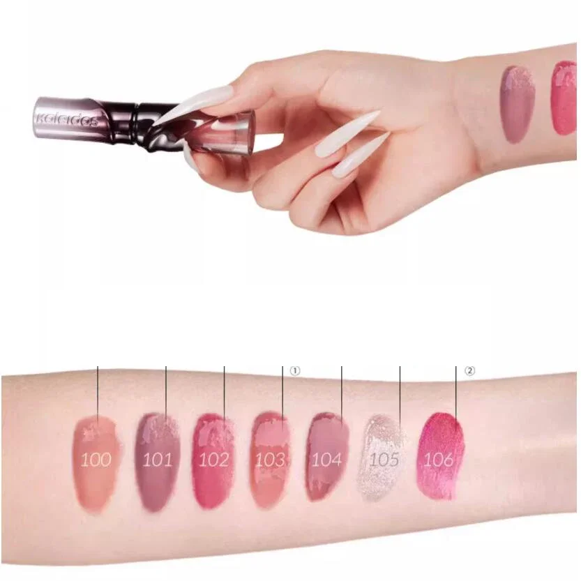 カレイドス グロス ヌード ミラー グレーズ プランピング リップ オイル、保湿リップ スティック ティント リップ バーム 透明ケア グリッター シャイン