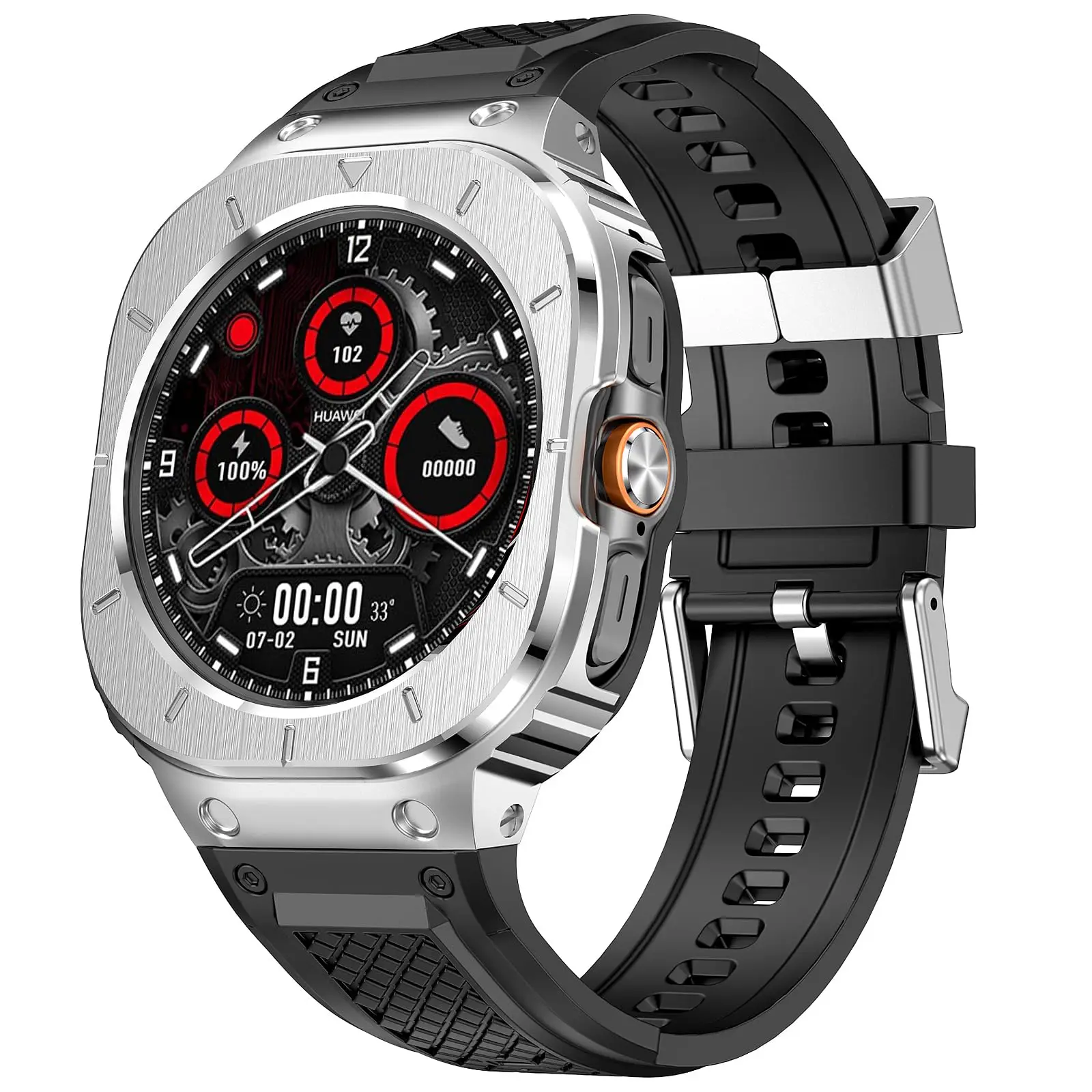 

Rubber Strap+Metal Case For Samsung Galaxy Watch Ultra Band 47mm (no watch) bracelet Galaxy Watch Ultra 47mm Bumper Cover
