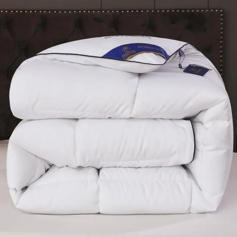 Hotel Four Seasons Comfortable Quilt-Single Bed Warm Feather Velvet Comforter Air-Conditioner Blanket for Soft All-Season Sleep