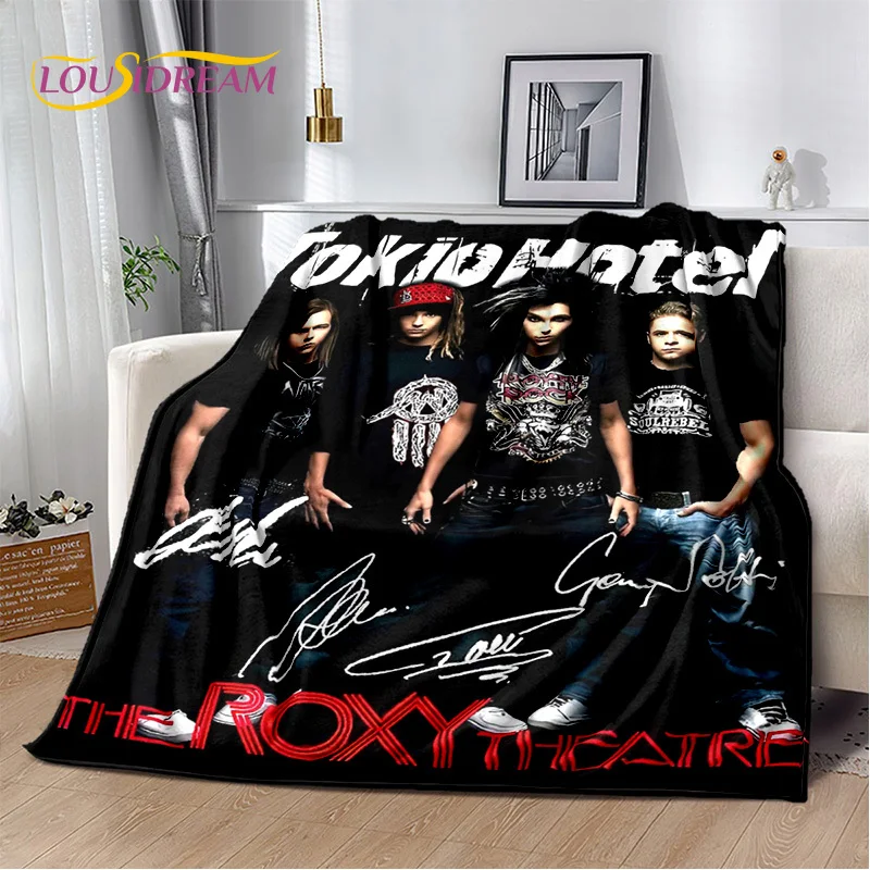 Tokio Hotel Rock Band Bill Kaulitz Blanket,Flannel Soft Throw Blanket for Home Bedroom Bed Sofa Picnic Office Hiking Leisure Nap
