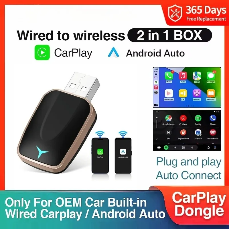 محول Carplay اللاسلكي اللاسلكي Android Auto Ai Smart Box أنظمة السيارة الذكية للسيارة