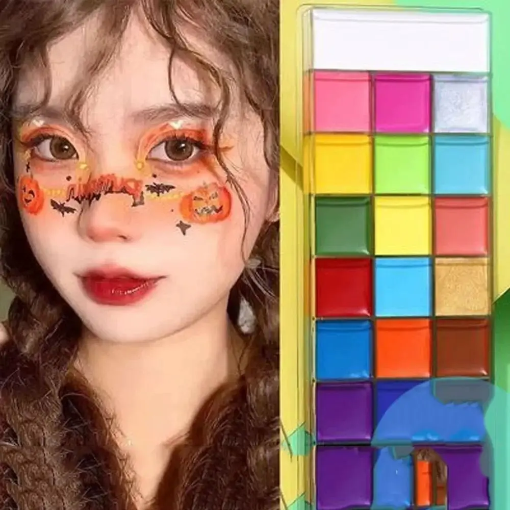 Kit de peinture pour le visage et le corps multicolore, maquillage imperméable, peinture d'art corporel, facile à nettoyer, Palette de peinture pour le visage colorée, fête