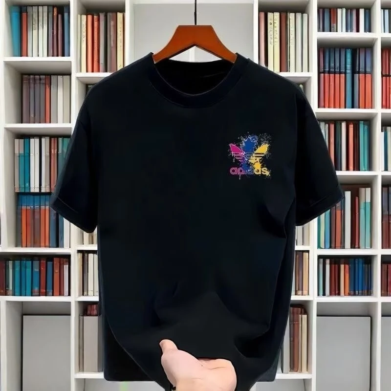 Внешняя торговля футболки с короткими рукавами, мужская и женская модная брендовая одежда, свободные и модные хлопковые футболки с половиной рукавов