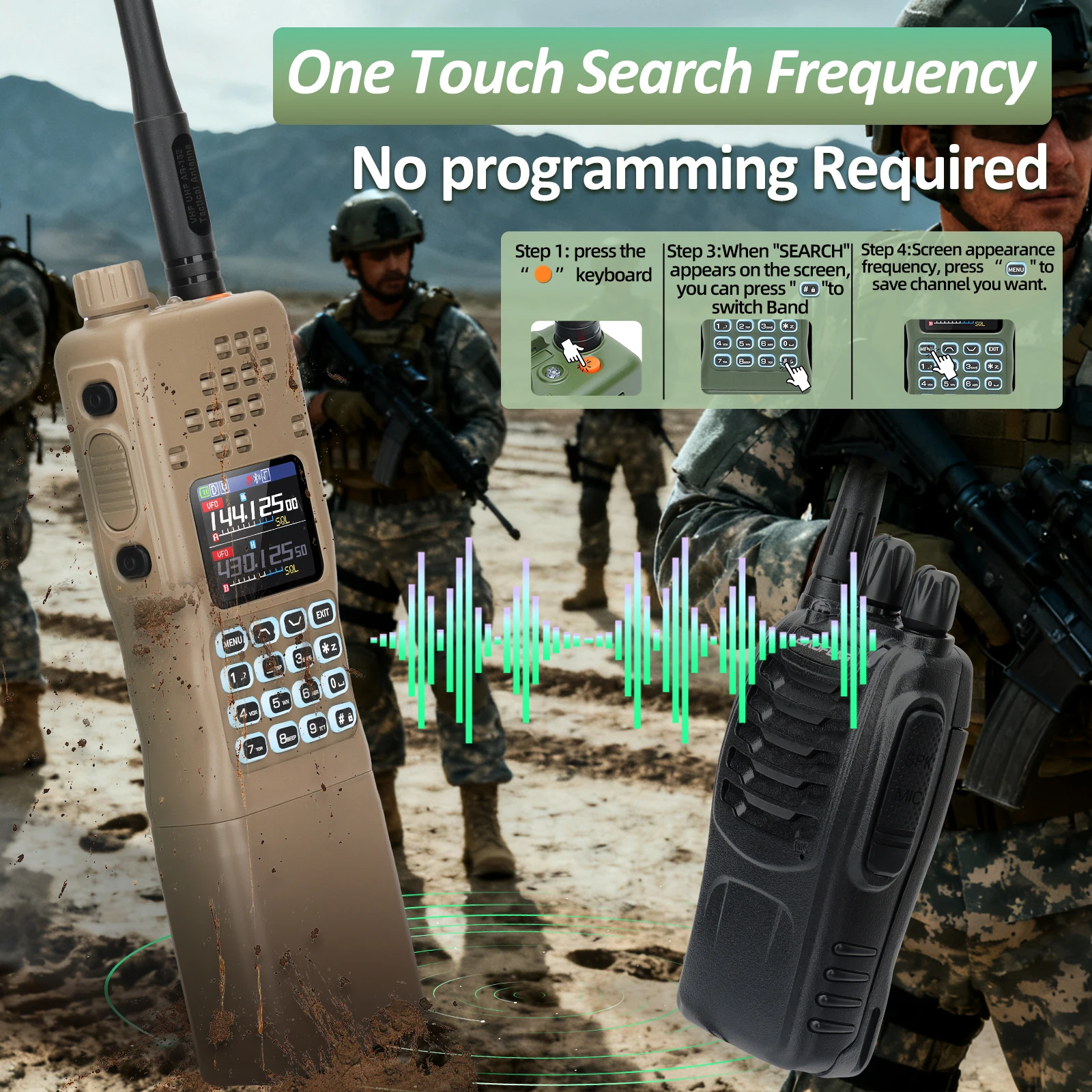 BAOFENG التكتيكية AR-152 PRO نظام تحديد المواقع لاسلكي تخاطب نسخة لاسلكية تردد بلوتوث البرمجة AM FM متعدد الموجات اتجاهين الراديو #4