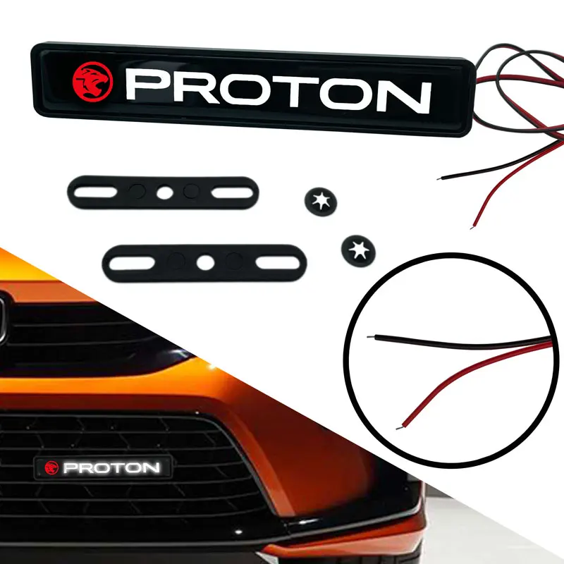 تصفيف السيارة السيارات ملصقا سيارة الجبهة هود مصبغة شعار LED إضاءة زينة لبروتون Exora Iriz R3 شخصية Saga Waja Wira X50 X70