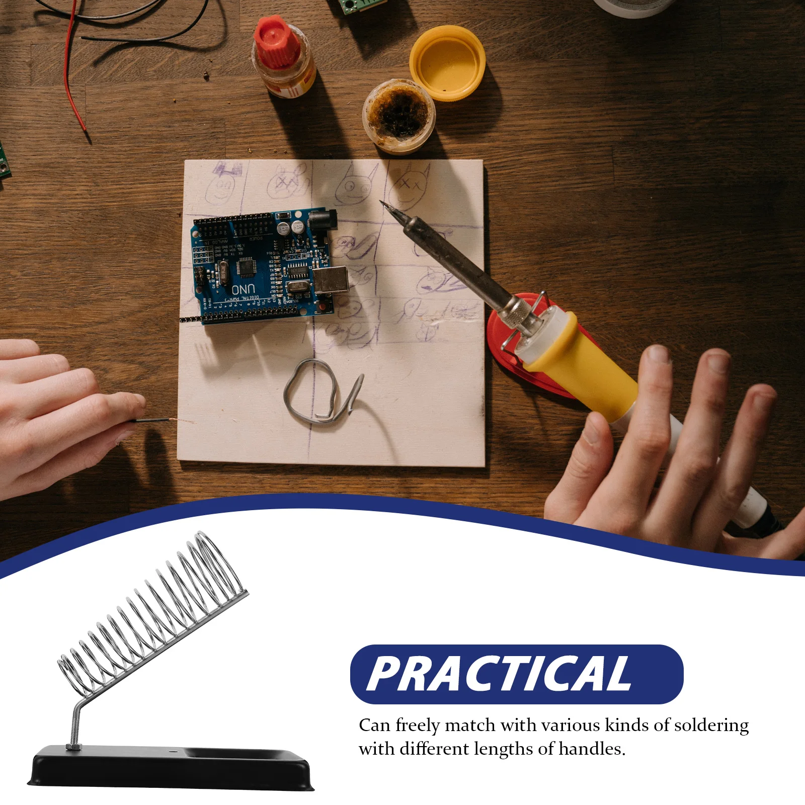 

5Pcs Universal Metal Soldering Iron Stand Holder Stable Non Slip Spring Rack Frame for Electric Soldering Iron