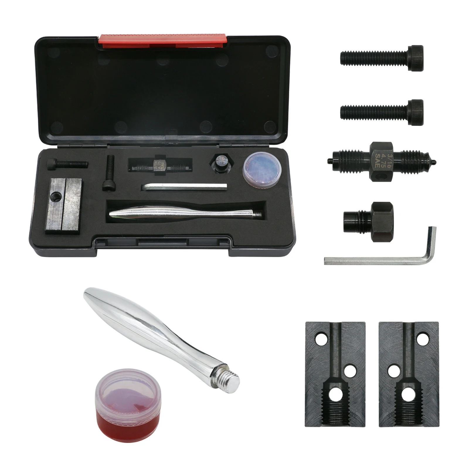 

Универсальный ручной инструмент для развальцовки тормозной трубы, 3/16 дюйма, SAE (4,75 мм), набор инструментов для двойного развальцовки тормозной трубы, раструб 45 градусов