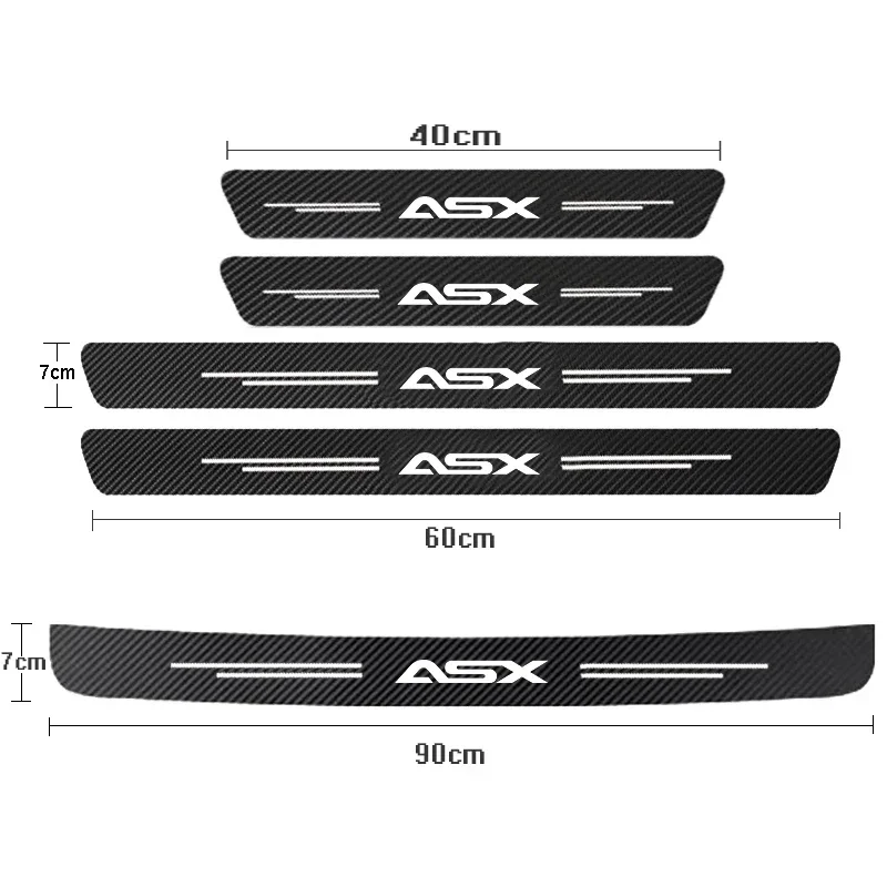 

ASX Mitsubishi Carbon Fiber Car Door Threshold Protector Sticker for Outlander, Pajero Door Sill Guard