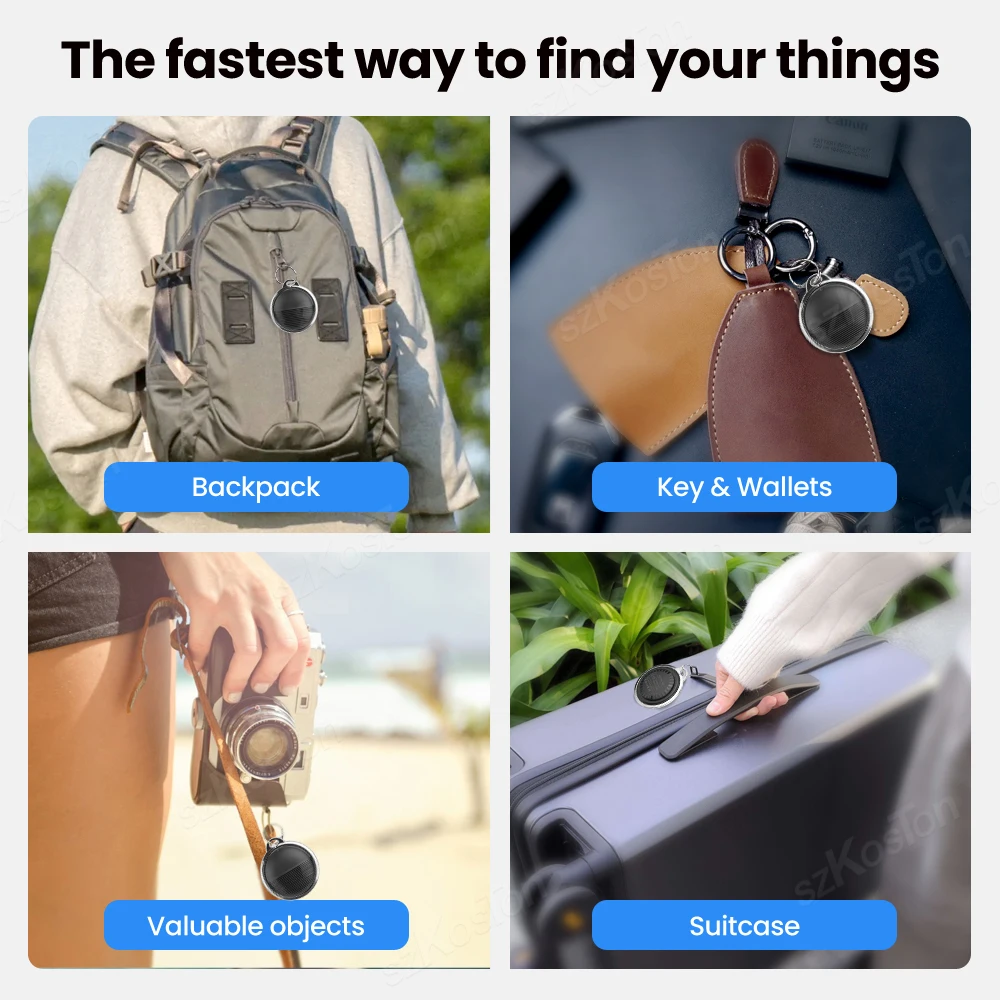 Mini GPS Tracker Compatible with iOS Find My Bluetooth Tracker For Lost Keys Wallet Bags Suitcase Luggage Smart Tag Locator