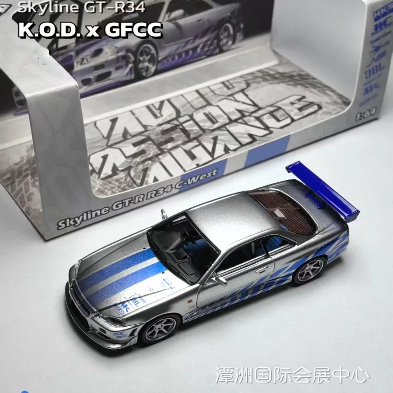 

В наличии: 1:64 Nissan R34 Foshan, ограниченная серия, литая под давлением модель автомобиля из сплава, игрушка для мальчиков, коллекционное украшение для взрослых.