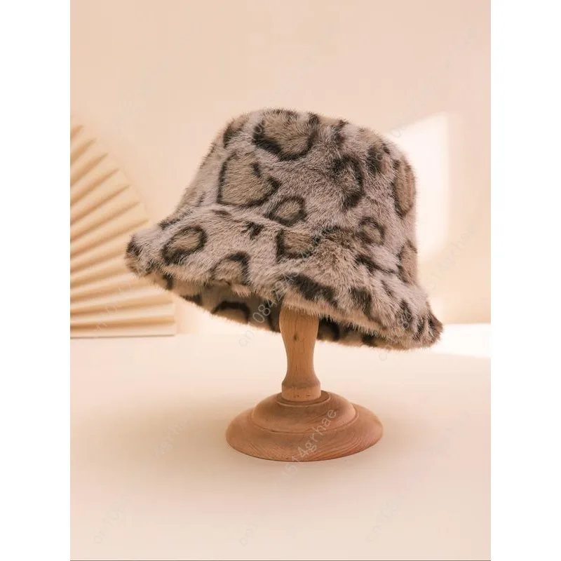 قبعة صغيرة قطيفة جديدة بطبعة الفهد لخريف وشتاء، قبعة حماية للأذن على طراز الشارع، أغطية رأس واقية عصرية للاستخدام الخارجي #6