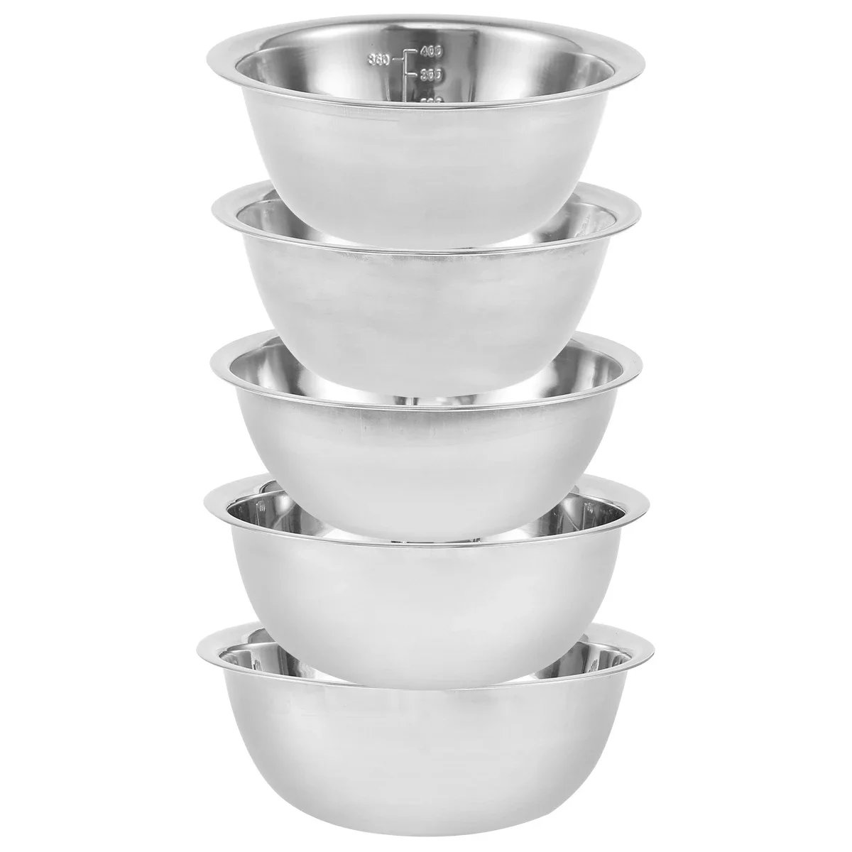 

5Pcs Stainless Steel Mixing Bowl Set Fruit Salad Food Tableware Soup Noodles Bowl Kitchen Cooking Baking Tools 14/16/20/22/24cm