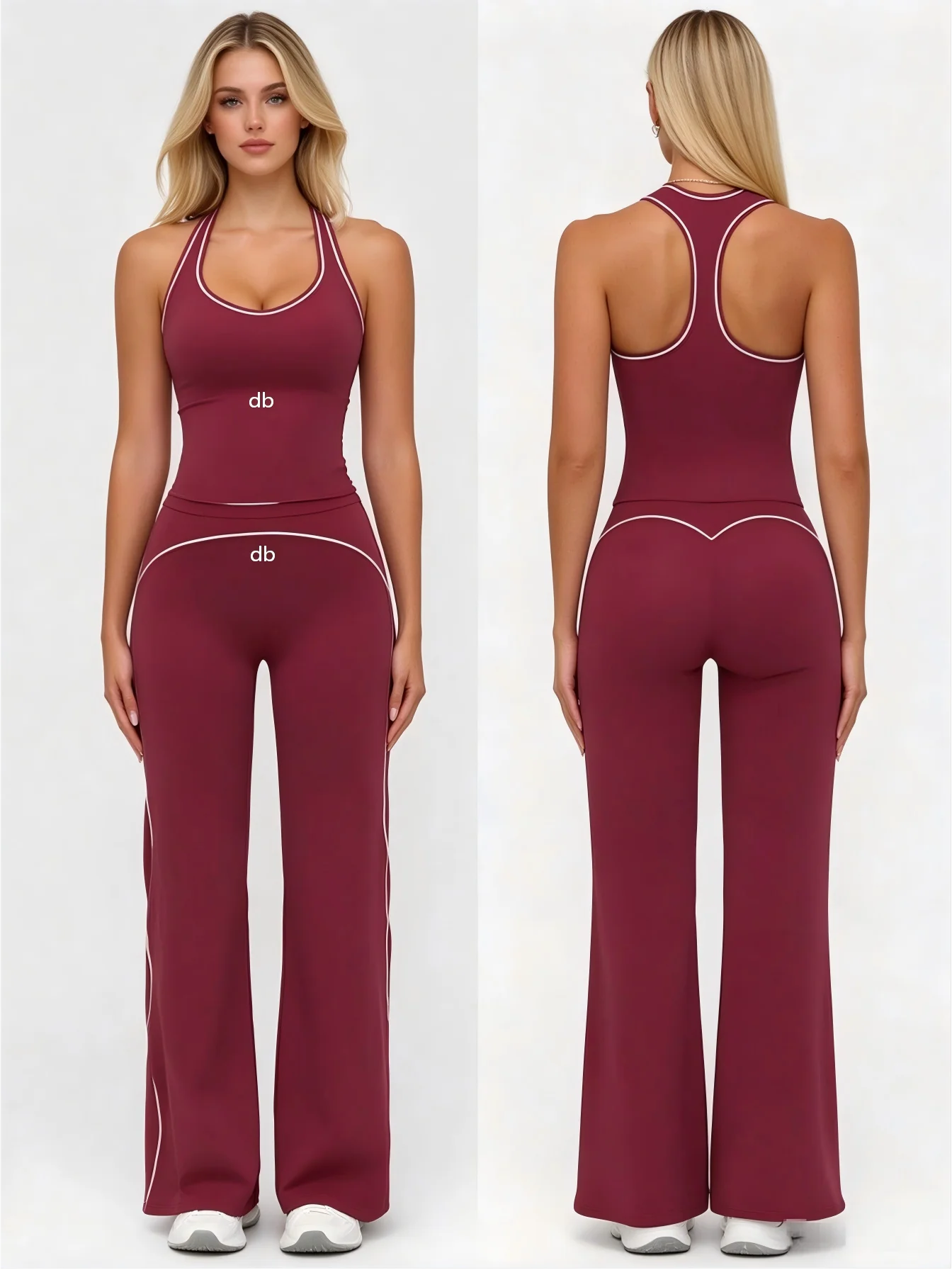 2026 New Model Yoga and Pilates Fitness Set for Ladies - Women's Sports Bra with Underwire and Wide Leg Pants