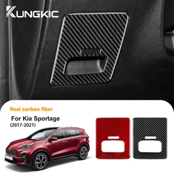 For KIA Sportage 2017 2018 2019 2020 2021 Real Soft Carbon Fiber Sticker Car Fuel Box Panel LHD RHD Trim Accessoires