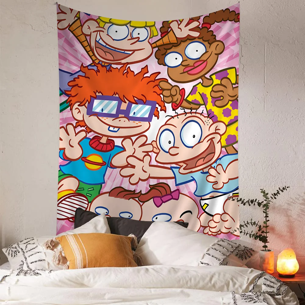 Cartoon-R-Rugrat-Anime Printed Large Wall Tapestry Wall Hanging Decoration Household Decor Blanket