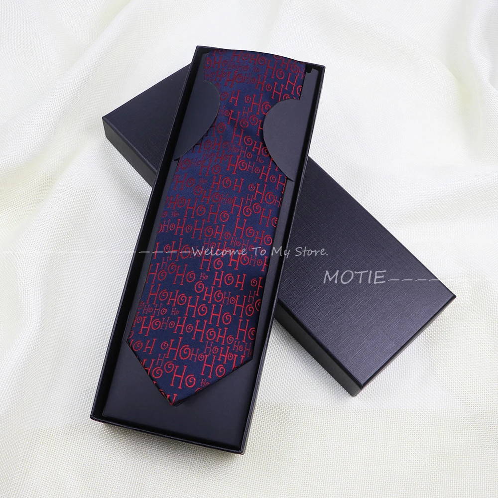 Gracefully Polyester Christmas Tie Set With Box Christmas Tree Snowflake Pattern For Wedding Party Daily Accessories decorations